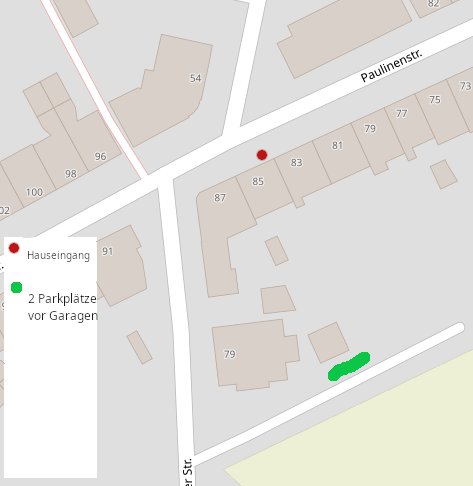 Map for the location of the private parking lot